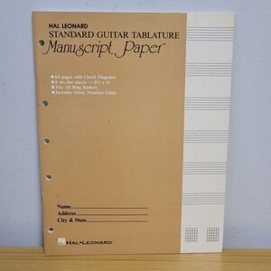 HAL LEONARD Standard Guitar Tablature Manuscript Paper 1986